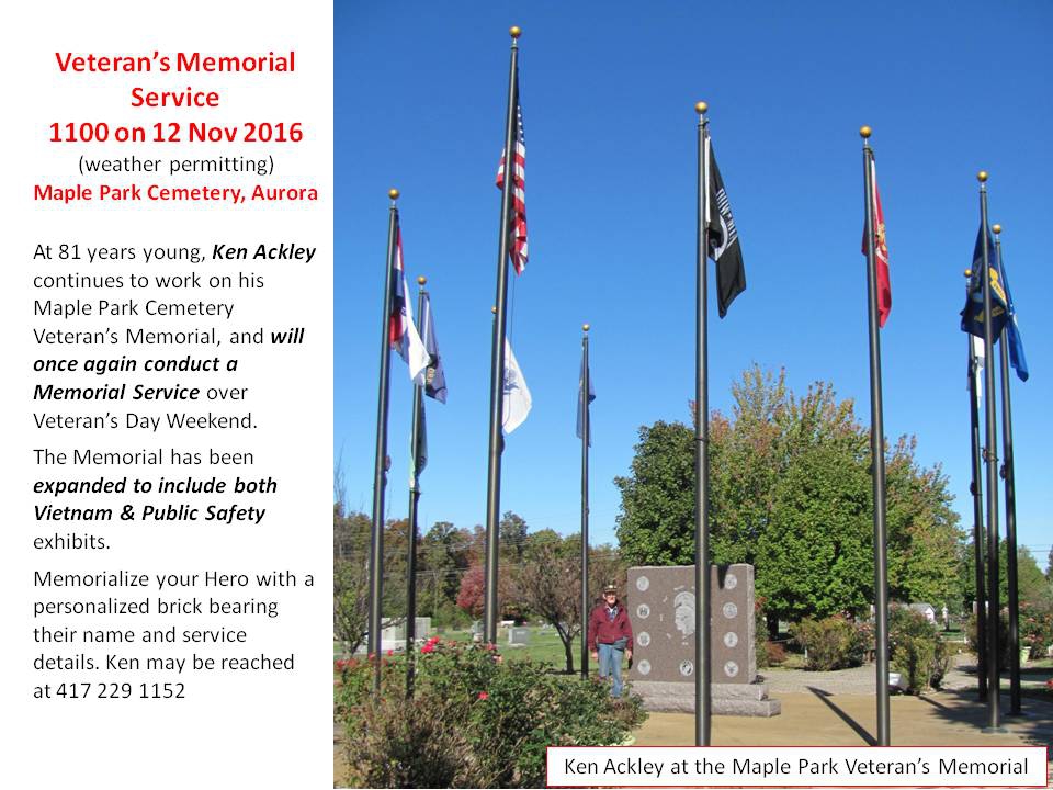 Veteran's Memorial, Maple Park Cemetery, Aurora, Missouri