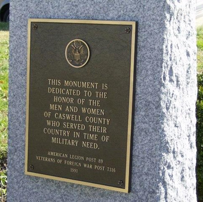 Caswell County Veterans Monument