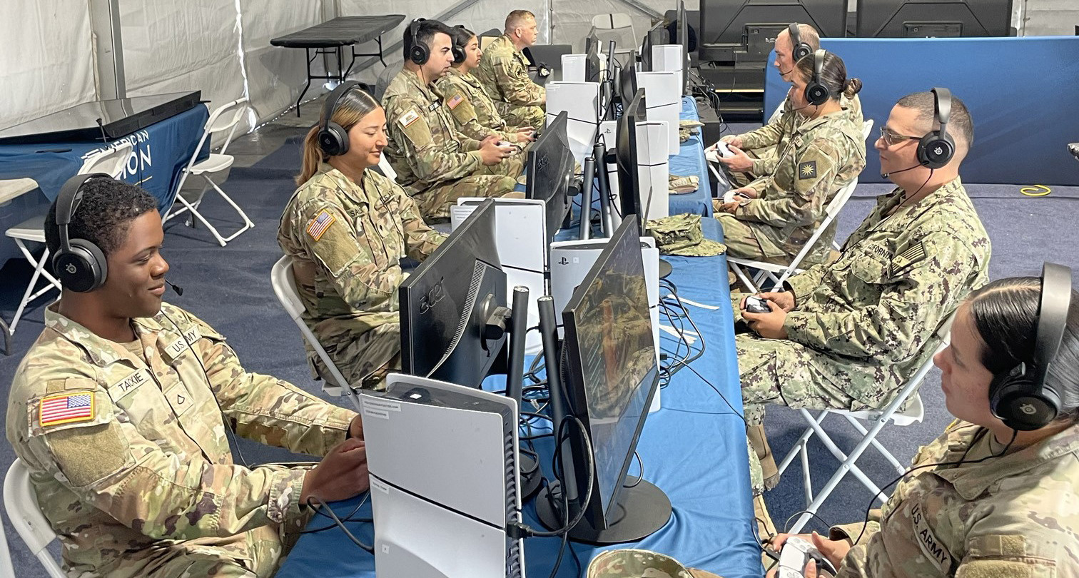 Gaming setups provided for National Guardsmen assisting with Palisades Fire relief efforts