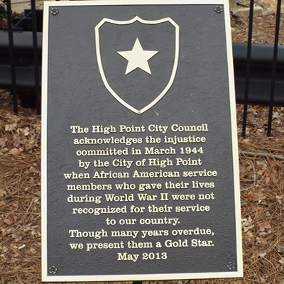 African American Soldier Gold Star, High Point