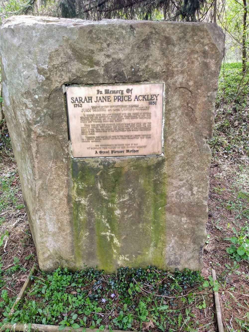 Sara Jane Price Ackley Memorial