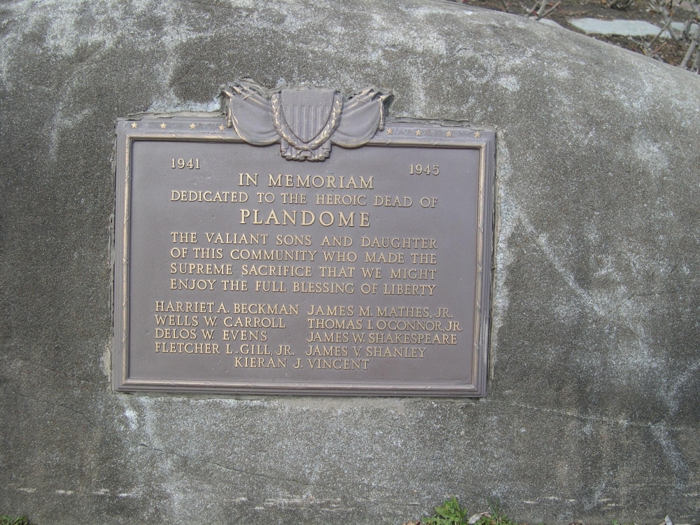 Dedicated to the heroic dead of Plandome