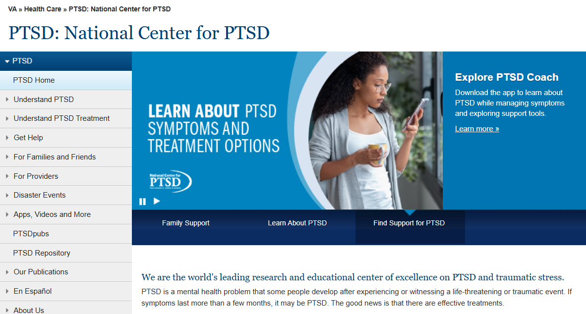 VA resources to understand PTSD and treatment options