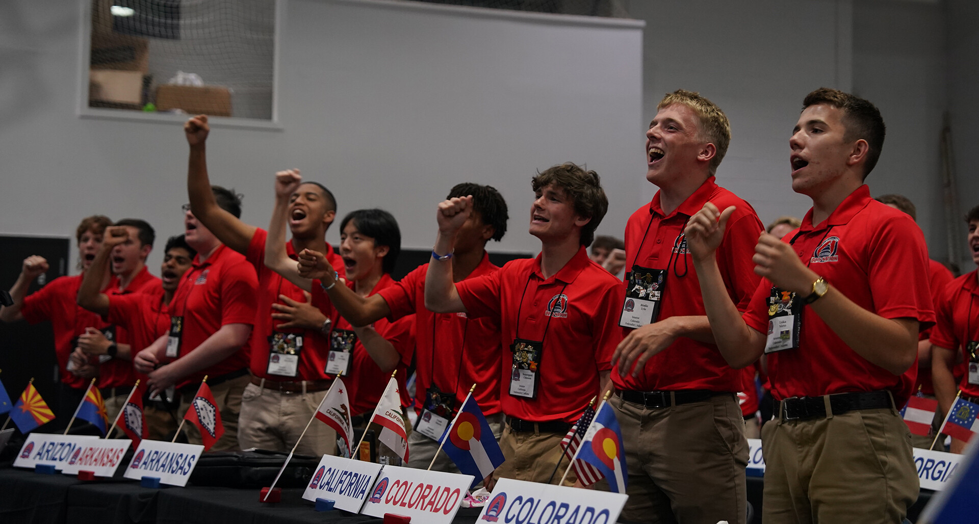 Boys Nation senators during the 2025 presidential and vice presidential debates. Photo by Jennifer Blohm/The American Legion