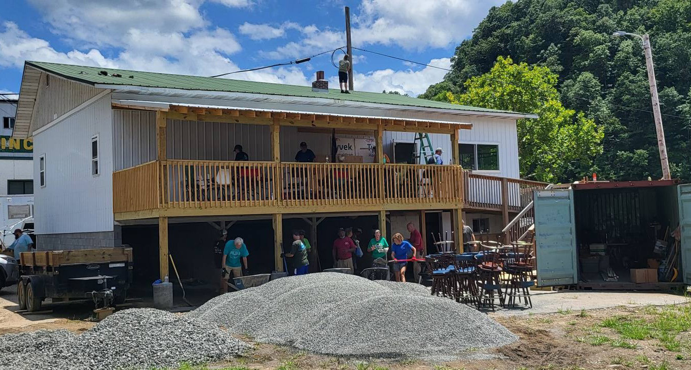 Volunteers help renovate American Legion Post 317 in North Carolina. (Post 317 Facebook photo)