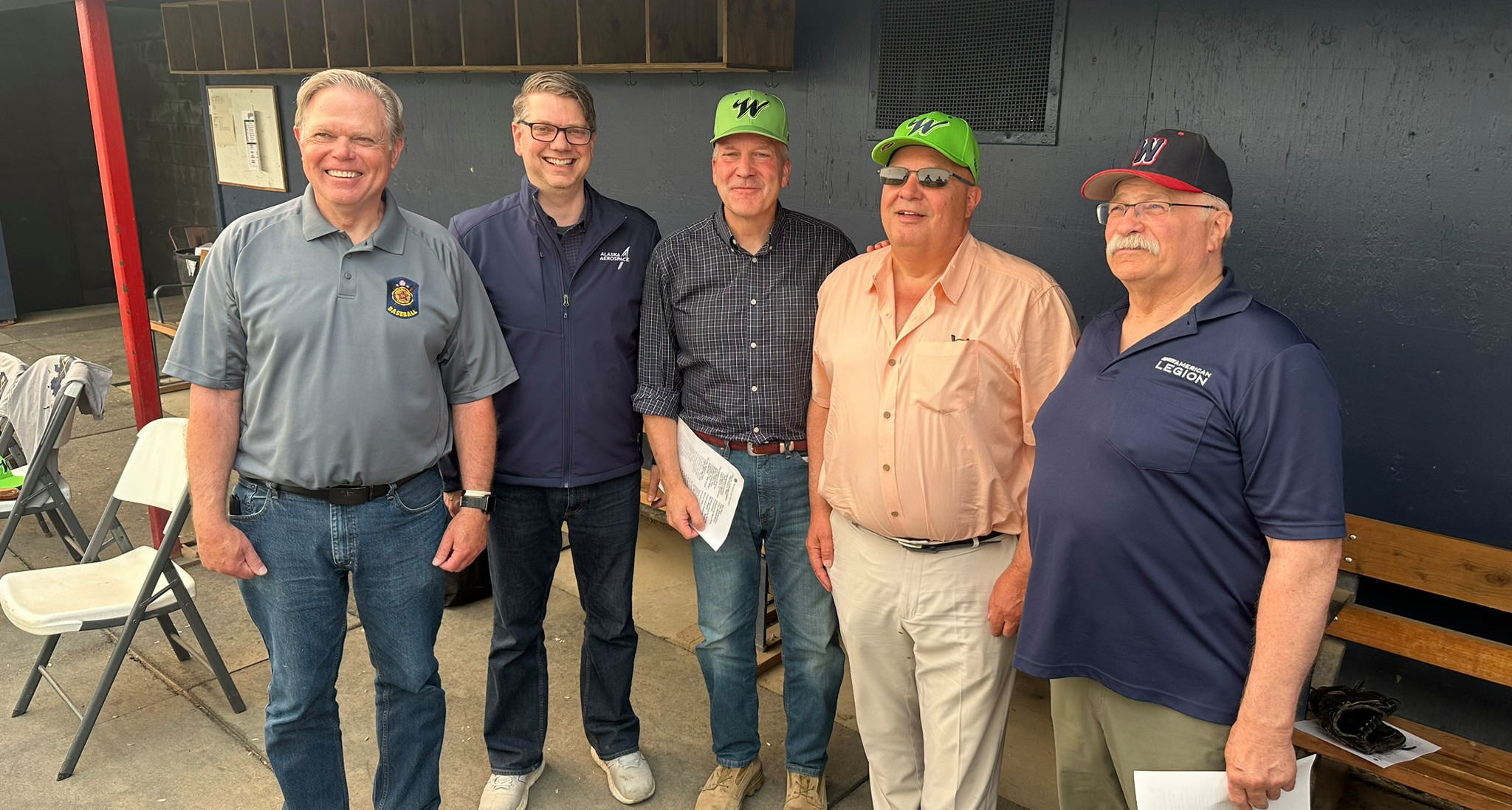 Celebrating American Legion Baseball’s centennial at the Fairbanks, Alaska, Midnight Sun Matchup. Photo provided by Ray Pulsifer II.