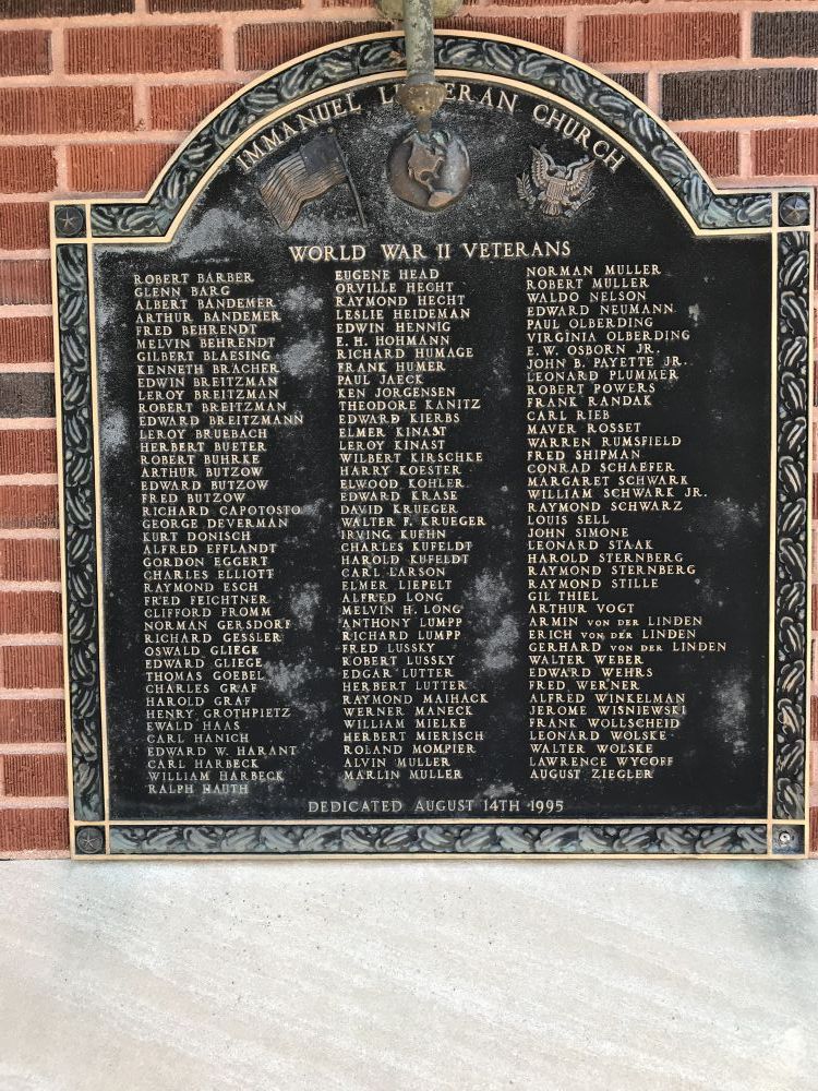 Immanuel Lutheran Church, World War II Veterans