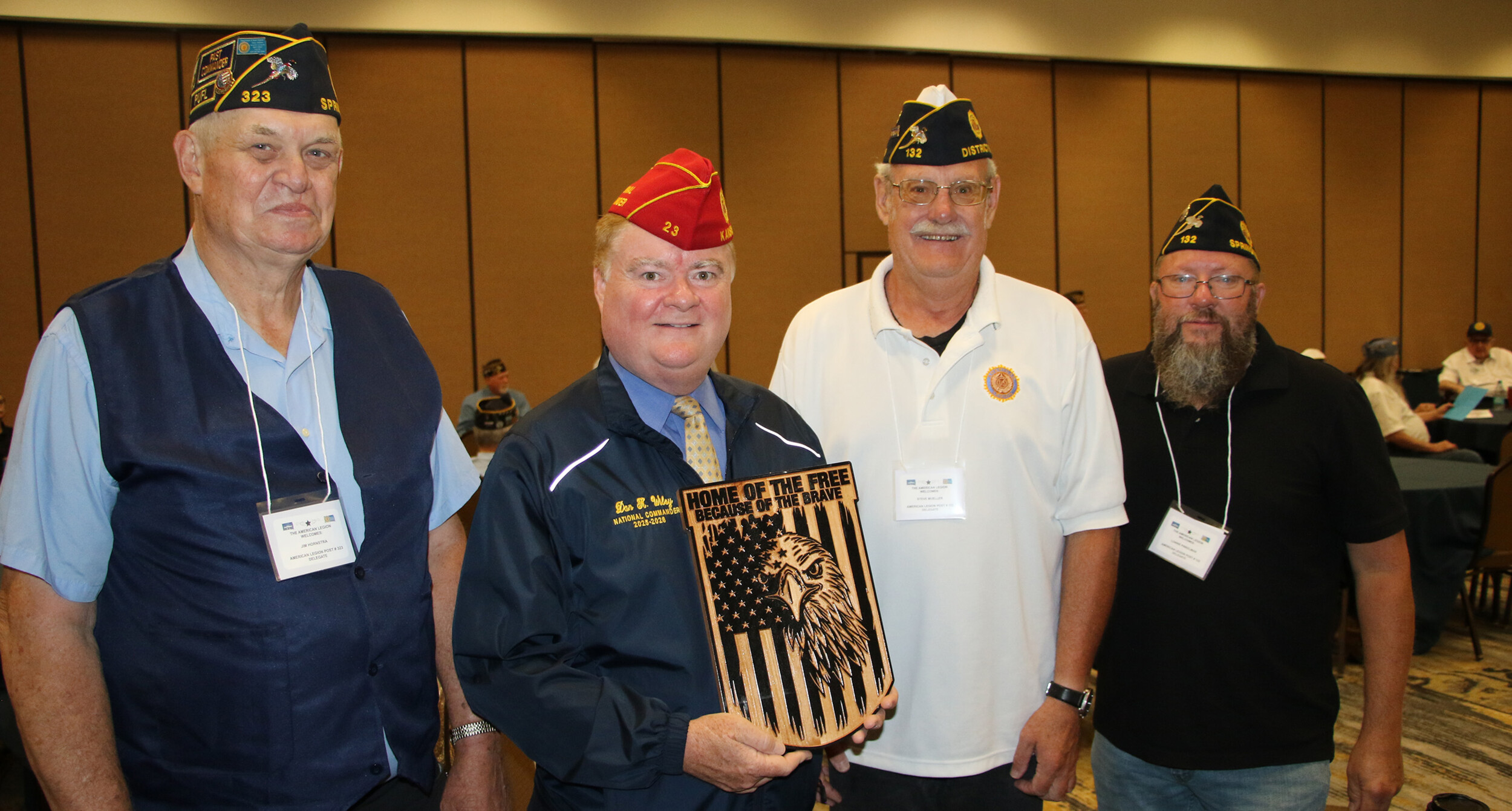 The national commander visits with the Department of South Dakota.
