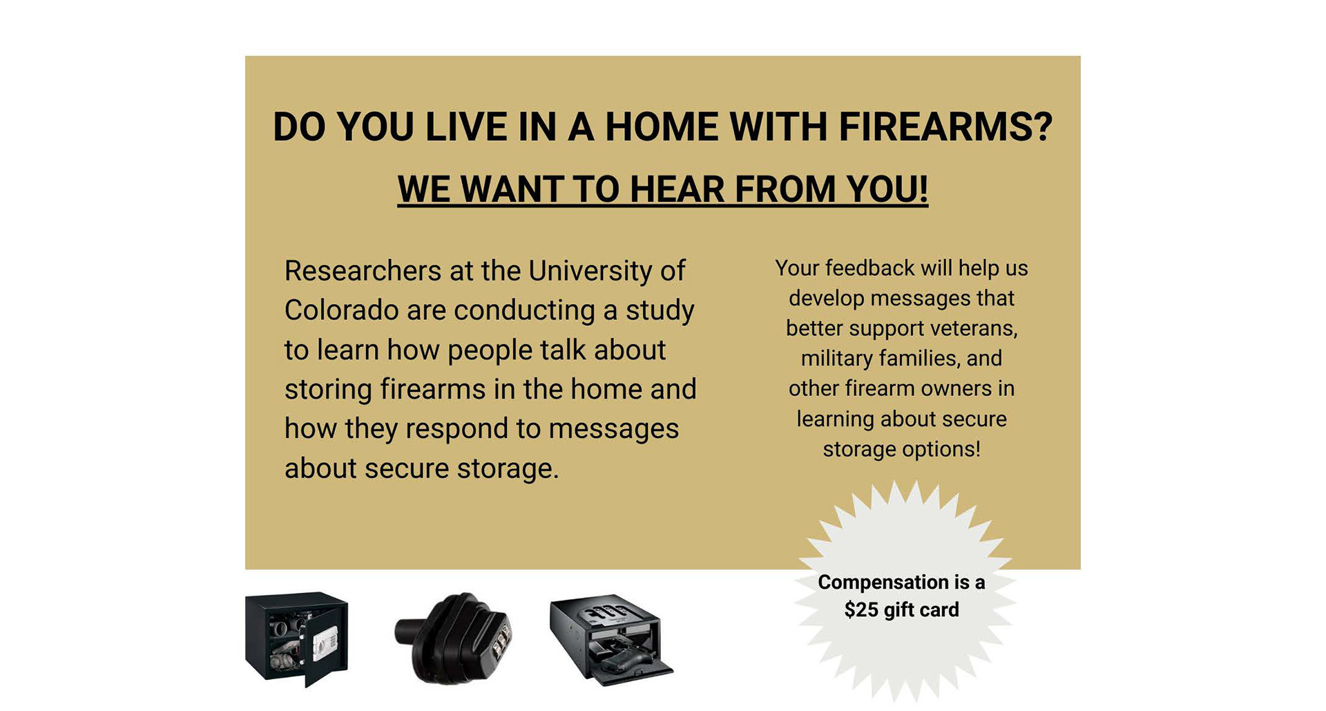 Be a part of this study on firearm safety