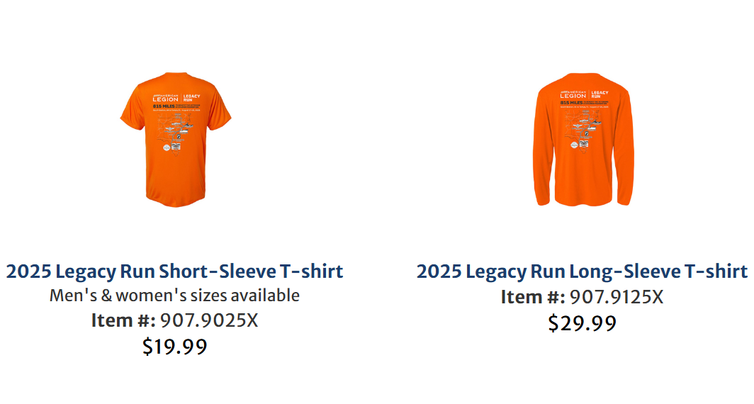 Commemorative shirts available ahead of Legacy Run