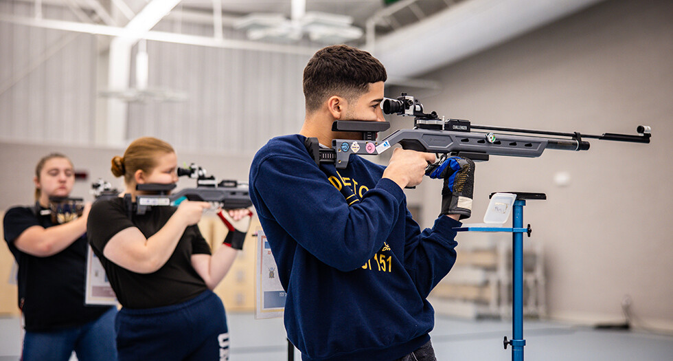 Yaniel Vera of New York, Post 151 Middletown shoots during the 2026 National Championship at the John A. Halter Shooting Sports Center in Hillsdale, Mich. Photo by Chet Strange