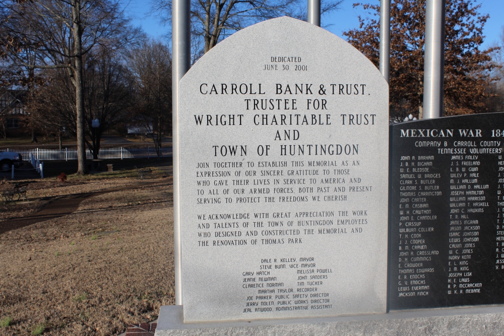 Carroll County War Memorial, Huntingdon TN