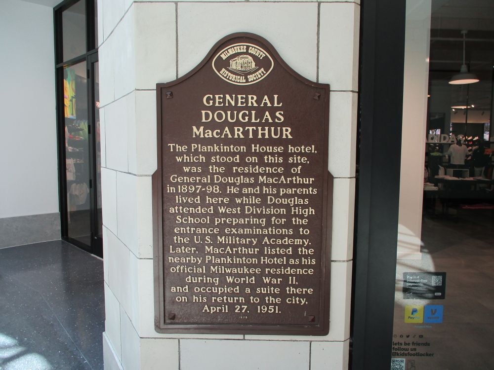 Gen. MacArthur Plankinton Hotel Memorial