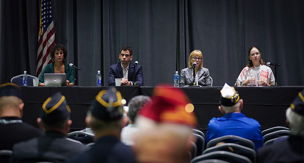 Experts speak during the Mental Health Panel at the VA&amp;R Commission meeting. (Photo by Jen Blohm)
