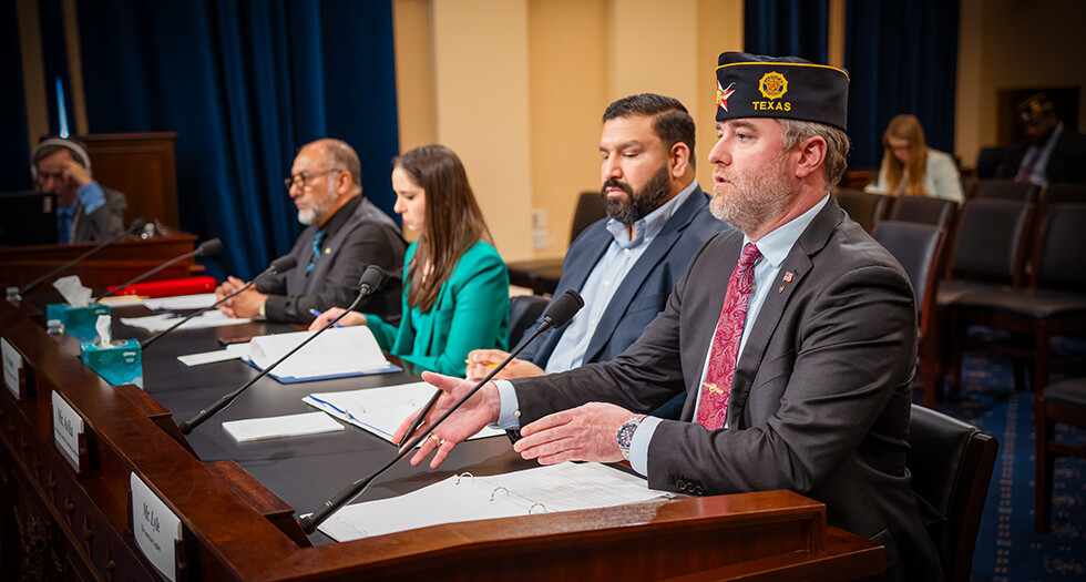 American Legion Legislative Director Cole Lyle testified before the HVAC’s Oversight &amp; Investigations Subcommittee hearing. Photo by Bob Rives