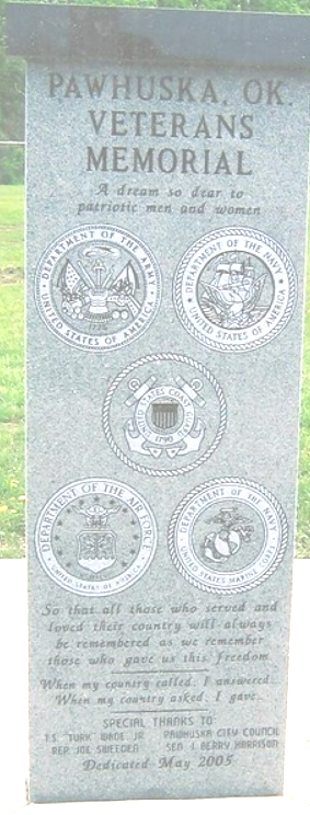 Pawhuska Veterans Memorial, Pawhuska, Oklahoma