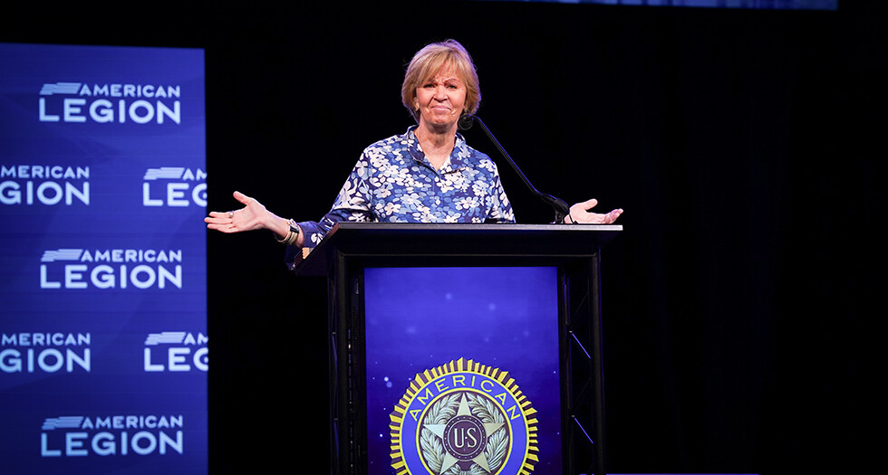Military Women’s Memorial President Phyllis Wilson addresses The American Legion 107th National Convention Louisville, Ky. Photo by Jeric Wilhelmsen