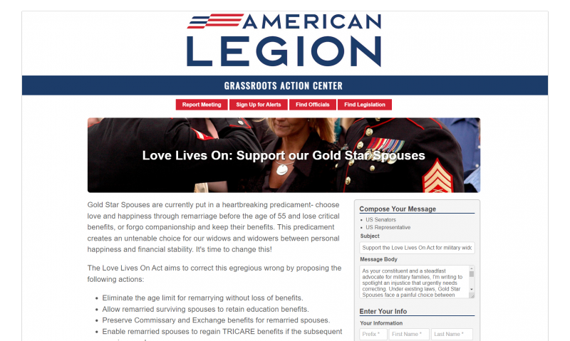 Legion Family urged to garner support for Gold Star Spouses