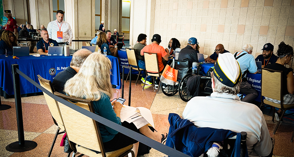 The American Legion and the Department of Veterans Affairs conducted a special six-day claims clinic at the 106th National Convention in Tampa, Fla. Photo by Henry Howard