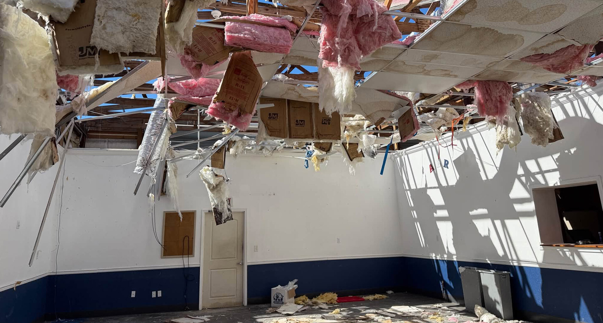 American Legion Post 382 in Navarre, Fla., sustained heavy damage from Hurricane Isaias.