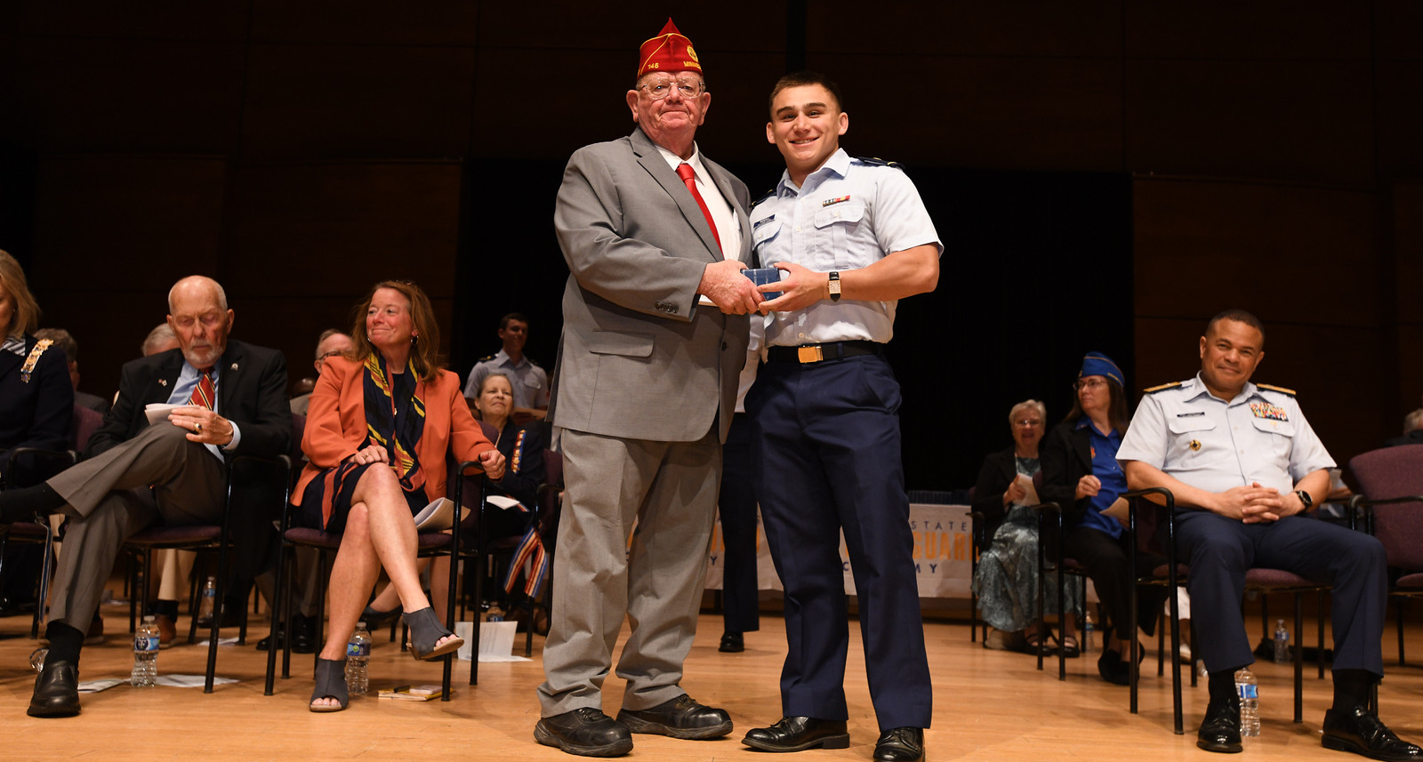 In 2025, Ens. Chase Randall became the first Coast Guard wrestler to win back-to-back 133-pound championships in NCAA Division III wrestling. (Photo via Coast Guard Academy)
