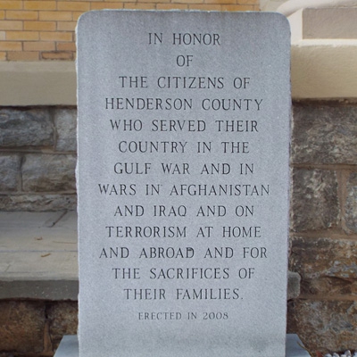 Henderson County Gulf War, Iraq and Afghanistan Memorial, Hendersonville