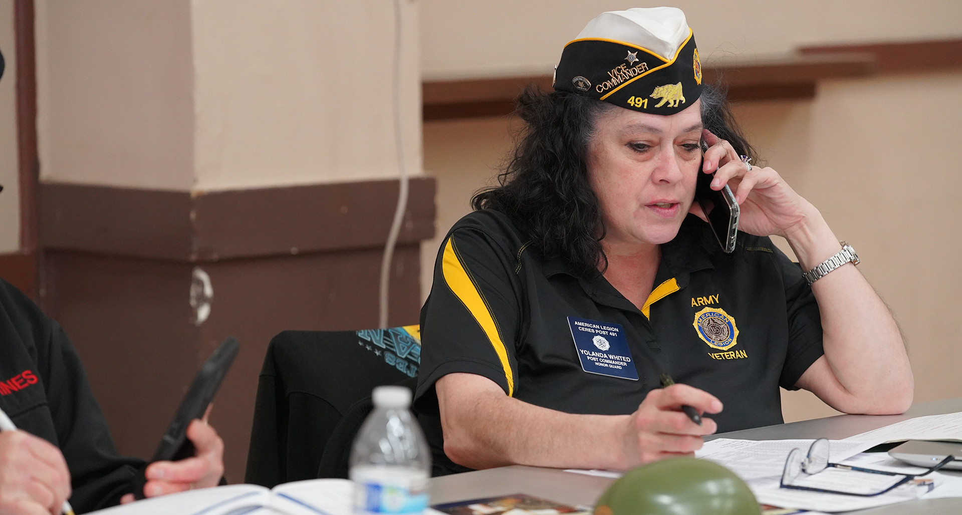 Yolanda Whited of Post 491 in Ceres, Calif., makes phone calls to veterans. 