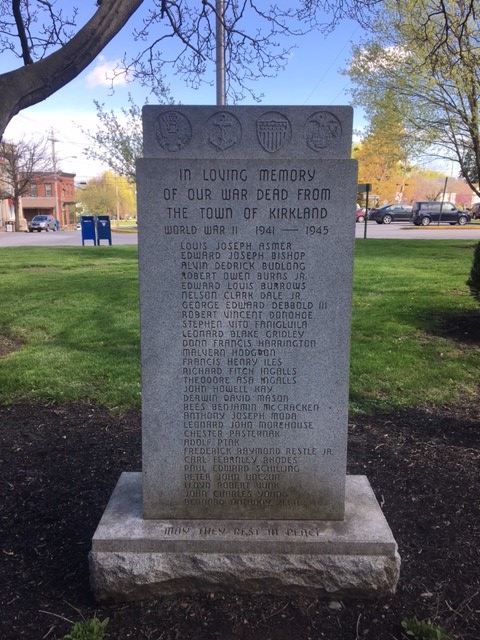 Town of Kirkland 29 War Dead during World War II