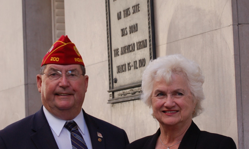 Commander, Auxiliary president find historic plaque