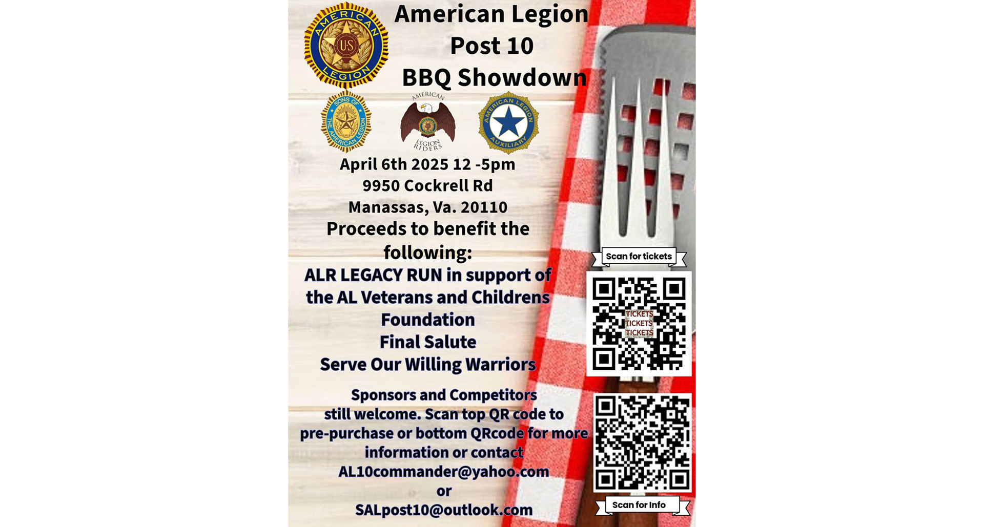 Post using BBQ competition to raise money for VCF