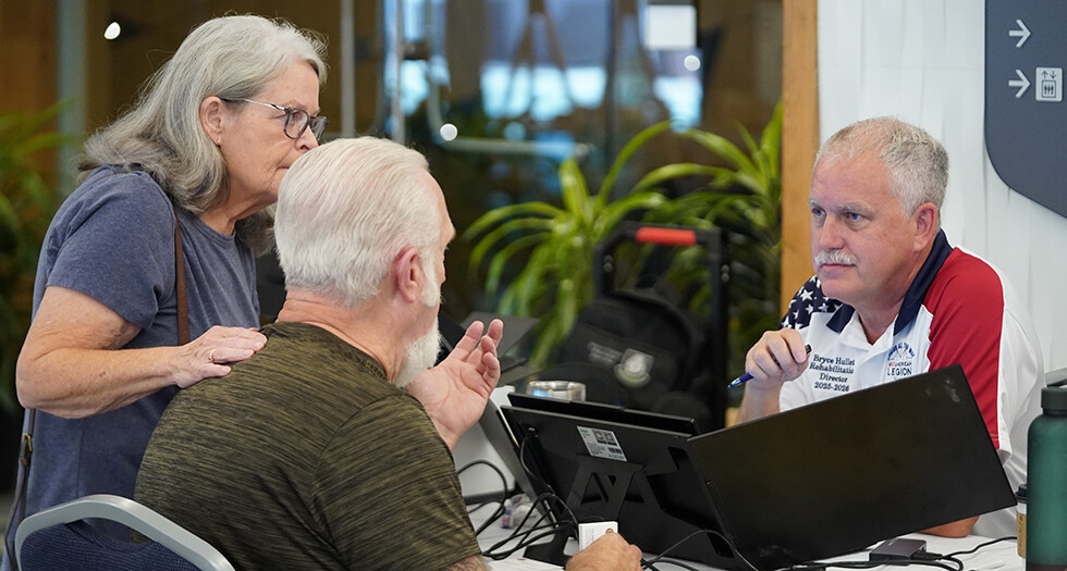 Service Officers helped more than 250 veterans during the Claims Clinic during the national convention in Louisville. Photo by Owen J. Bagwell