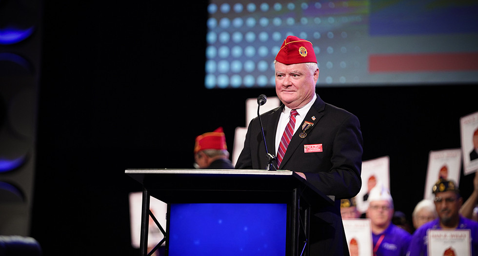 Dan K. Wiley of Kansas was elected 2025-2026 national commander during 106th American Legion National Convention. Photo by Jennifer Blohm/The American Legion