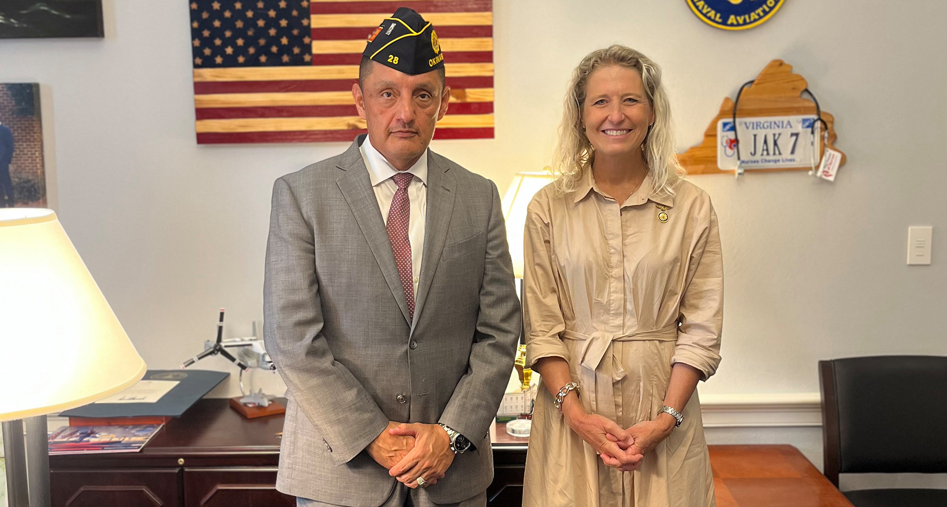 American Legion Executive Director Mario Marquez and Rep. Jen Kiggans.