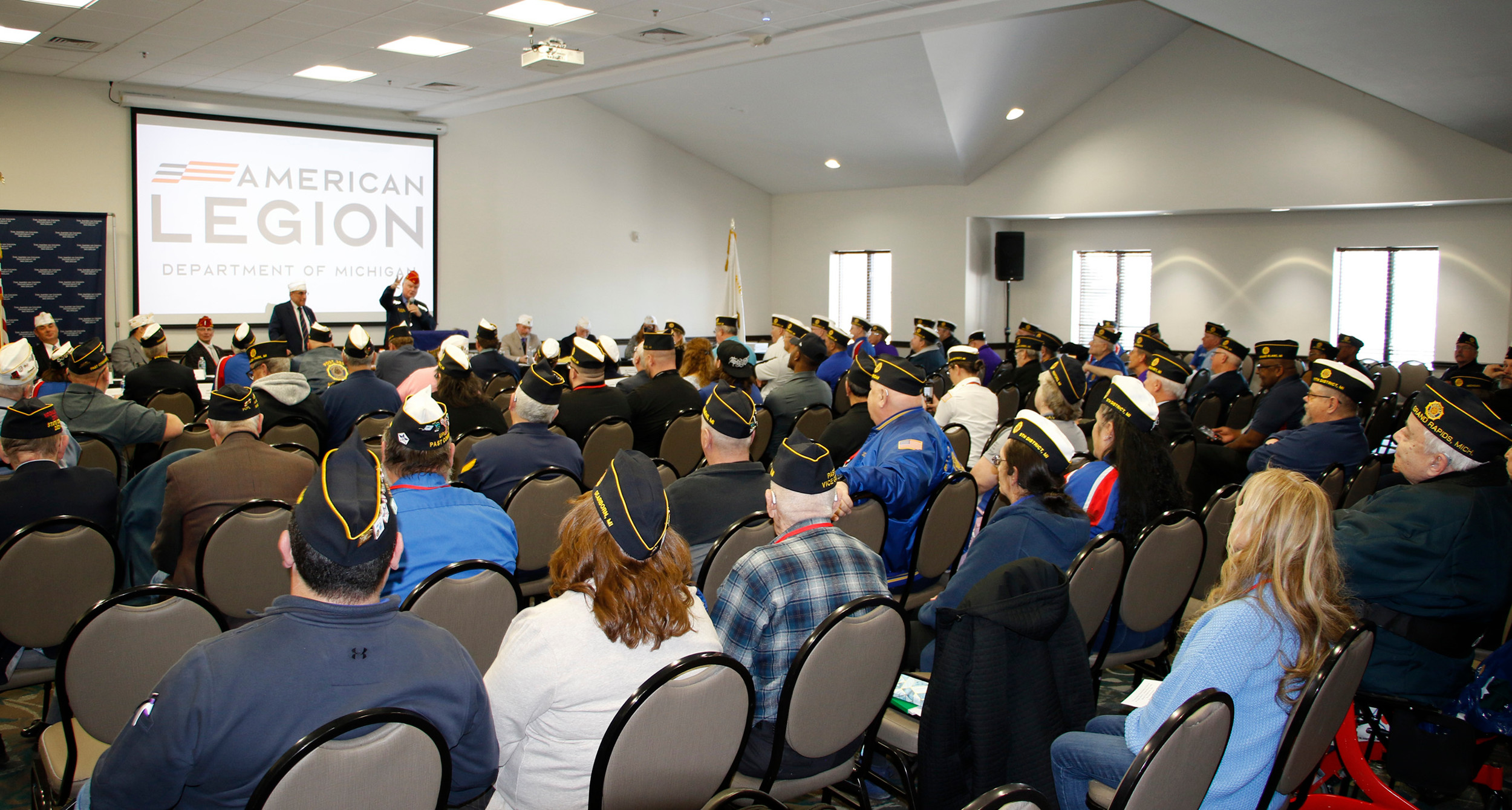 The national commander speaks at the department committee meetings at Post 8 in Port Huron.