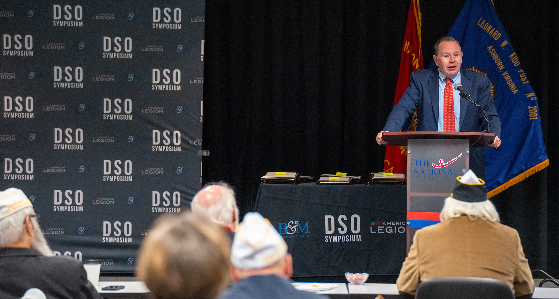 U.S. Court of Appeals for Veterans Claims Chief Judge Michael Allen addresses attendees at this year’s DSO Symposium. (Photo by Armando Gallardo/The American Legion)