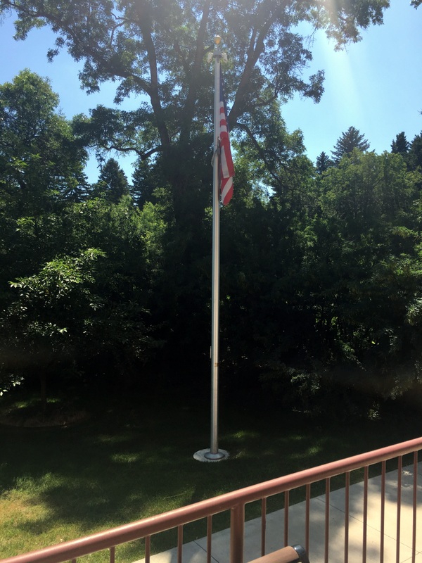 Flag stand and bench
