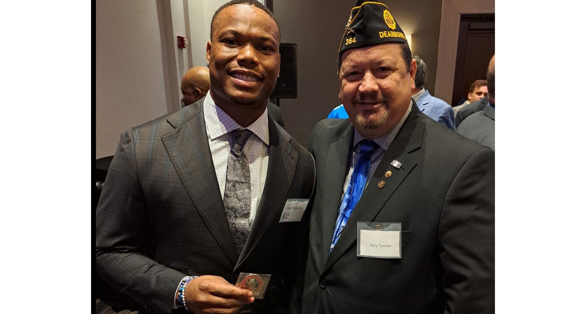 Detroit Lions running back honored by Michigan American Legion