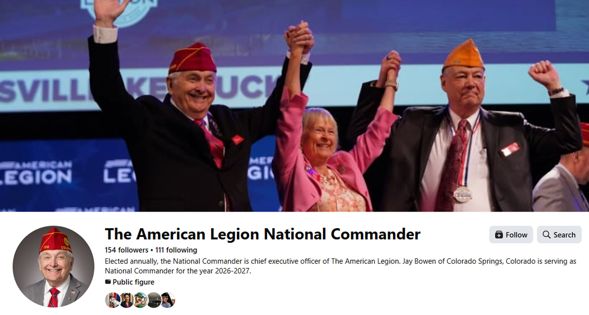 Follow the national commander on Facebook