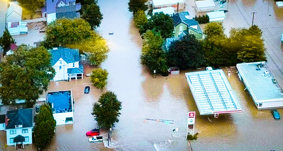 Flooding in Cambridge City, Ind.&nbsp;(Wayne County Sheriff’s Office photo)