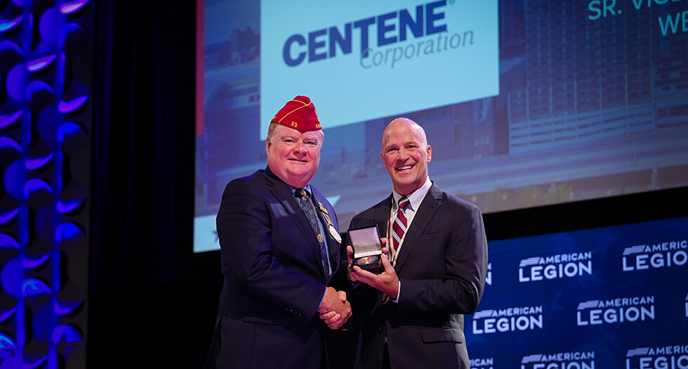 Centene Wellcare Sr. Vice President of Quality Randy Smith addresses the American Legion 107th National Convention in Louisville, Ky. Photo by Jennifer Blohm