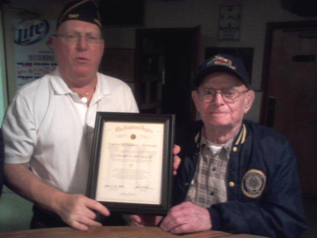 Legionnaire receives 70-year membership award