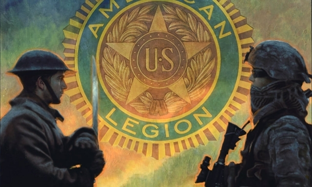 Lithograph print and stamp celebrate American Legion history