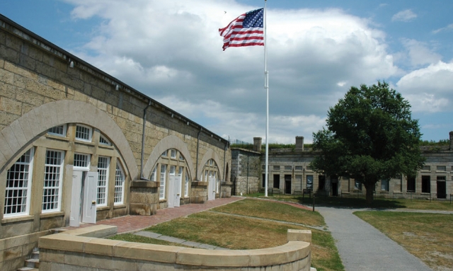Flags over Fort Adams