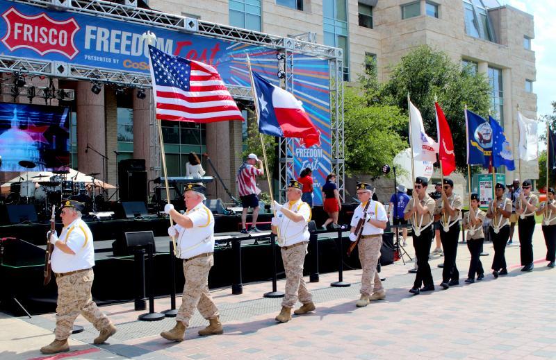 Fourth of July presentation of nation’s colors and service flags at Frisco Freedom Fest 2023