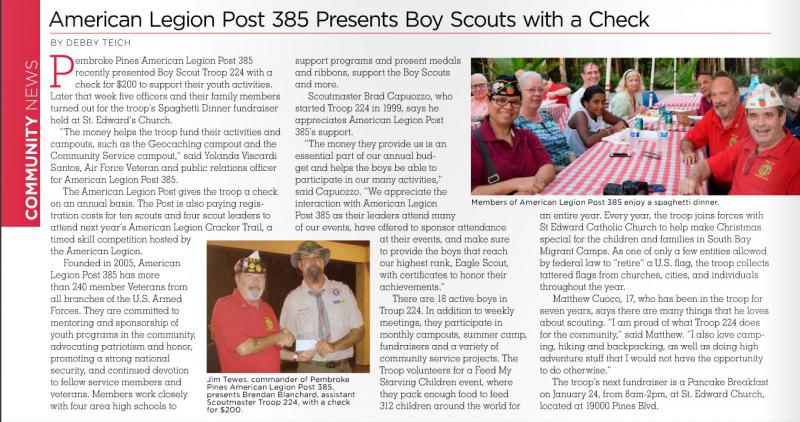 Post 385 - Supporting youth in our community