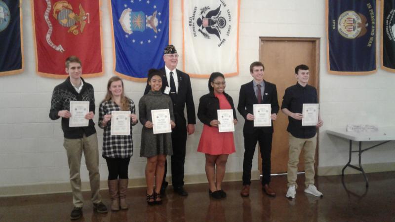 Legion Post 171 recognizes Americanism and Government winners from three Westerville high schools