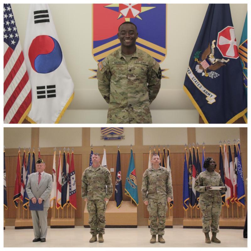 Post 38 honors Distinguished Honor Graduate at Basic Leader Course Class 07-22 NCO Academy, South Korea