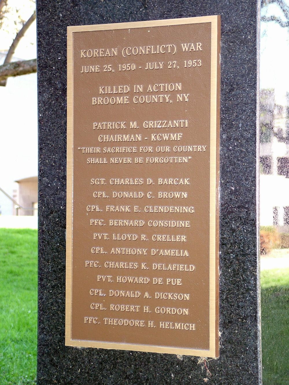 Korean War Memorial, Binghamton, New York