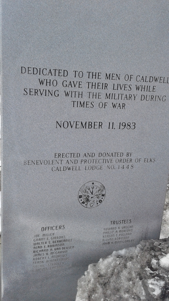 Caldwell Veterans War Memorial - BPOE
