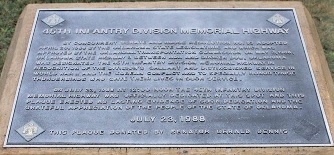 45th Infantry Division Memorial Highway, Atoka, Oklahoma